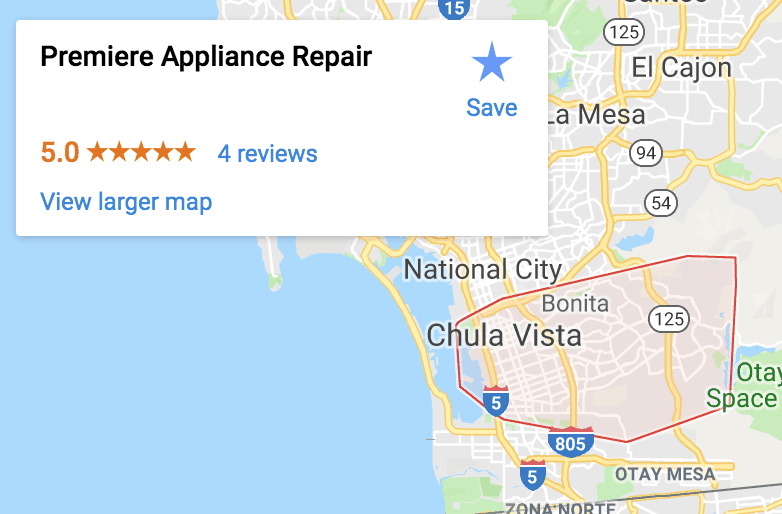 appliance repair service map